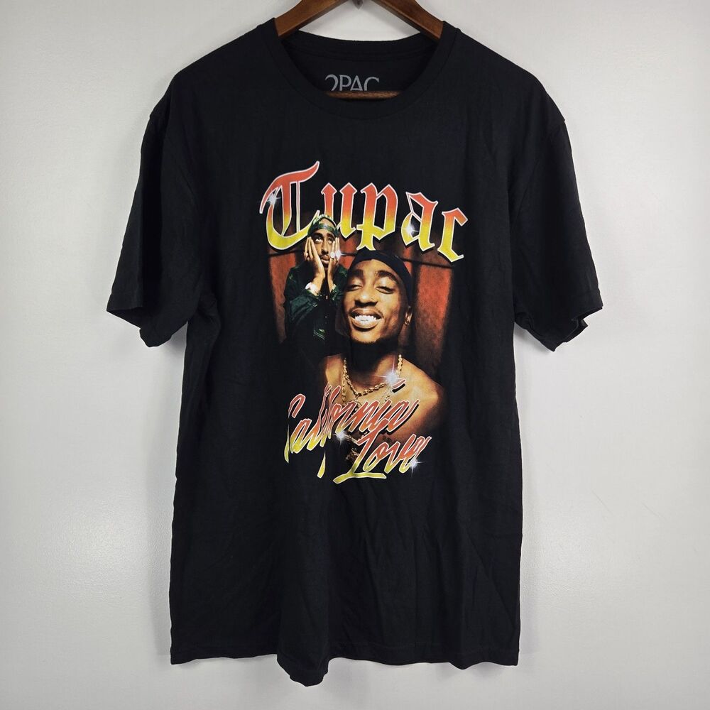 2Pac California Love Men's Size Large‎ Black Short Sleeve T Shirt